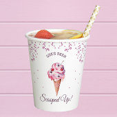 Rosa Glitzer Eiscreme-Brautparty Pappbecher