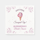 Rosa Glitzer Eiscreme-Brautparty Serviette (Vorderseite)