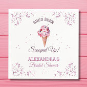 Rosa Glitzer Eiscreme-Brautparty Serviette