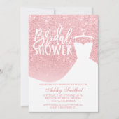 Rosa Glitzer elegantes elegantes Brautparty Einladung (Vorderseite)