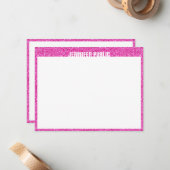 Rosa Glitzer Elegantes Template Modernes Design Mitteilungskarte (Vorderseite/Rückseite Beispiel)