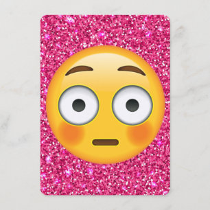 Rosa Glitzer Emoji Einladung