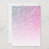 Rosa Glitzer Extravagantes Script Sweet 16 Geburts Einladung (Rückseite)
