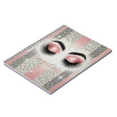 Rosa Glitzer Eyelashes Notebook Notizblock (Linke Seite)