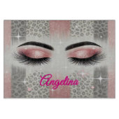 Rosa Glitzer Eyelashes Schneidebrett (Vorderseite)