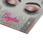 Rosa Glitzer Eyelashes Schneidebrett (Ecke)