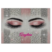 Rosa Glitzer Eyelashes Schneidebrett (Vorderseite)
