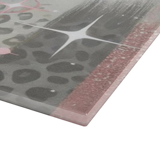 Rosa Glitzer Eyelashes Schneidebrett (Ecke)