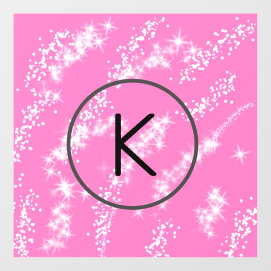 Rosa Glitzer Fensteraufkleber (Blatt)