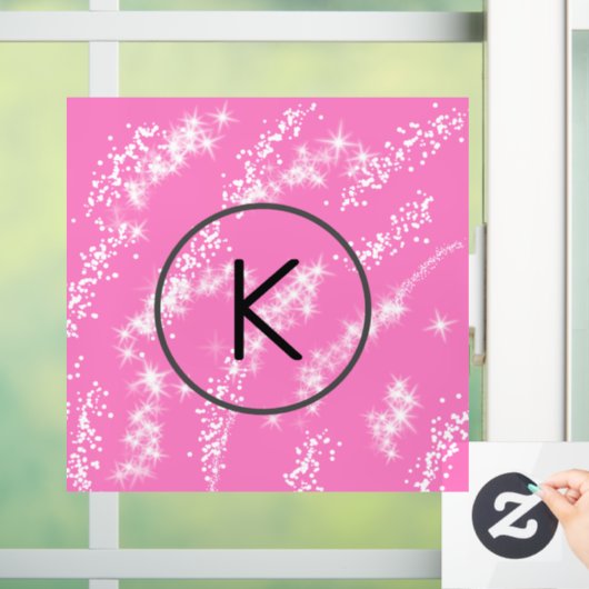 Rosa Glitzer Fensteraufkleber (Zuhause)