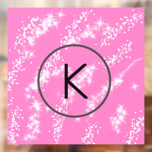 Rosa Glitzer Fensteraufkleber (Blatt 2)