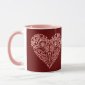 Rosa Glitzer Filigree Folk Kunst, Dichtung und Mus Tasse (Links)