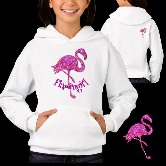 Rosa Glitzer flamingo - anpassbarer Text Hoodie