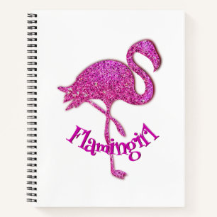 Rosa Glitzer flamingo - anpassbarer Text Notizblock