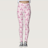 Rosa Glitzer Flamingo Valentine's Day Leggings (Vorderseite)