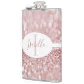 Rosa Glitzer - Flasche personalisieren Flachmann (Links)