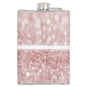 Rosa Glitzer - Flasche personalisieren Flachmann (Rückseite)