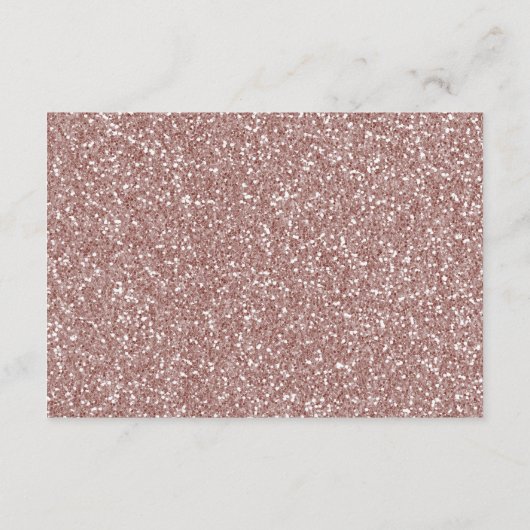 Rosa Glitzer floral Begleitkarte (Rückseite)