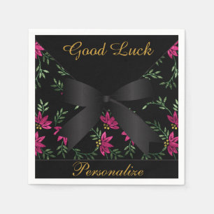 Rosa Glitzer Floral Serviette