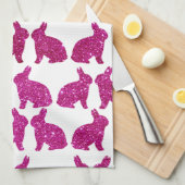 Rosa Glitzer Fossiliengebirge Osterfrühling Geschirrtuch (Viertel Falte)