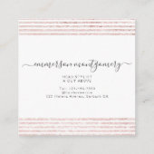 Rosa Glitzer Foto Collage Haare Stylist Quadratische Visitenkarte (Rückseite)