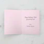 Rosa Glitzer Foto Collage Happy Birthday Karte (Innenseite)