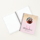Rosa Glitzer Foto Monogram Sketchbook Editor Notizblock (Innenseite)