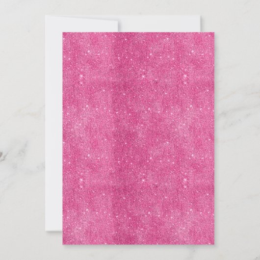 Rosa Glitzer Fourever a Princess Birthday Einladung (Rückseite)