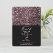 Rosa Glitzer funkelnd Lights Brautparty Einladung (Stehend Vorderseite)
