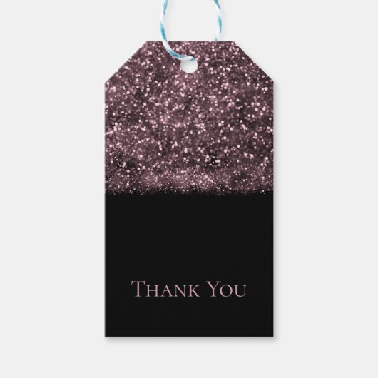 Rosa Glitzer funkelnd Lights Sweet 16 Party Geschenkanhänger (Vorderseite)