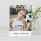 Rosa Glitzer Fußballliebhaberin Geburtstagsfeier (Stehend Vorderseite)