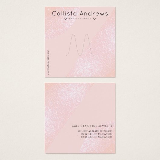 Rosa Glitzer Geo Herzring Display (Vorne & Hinten)