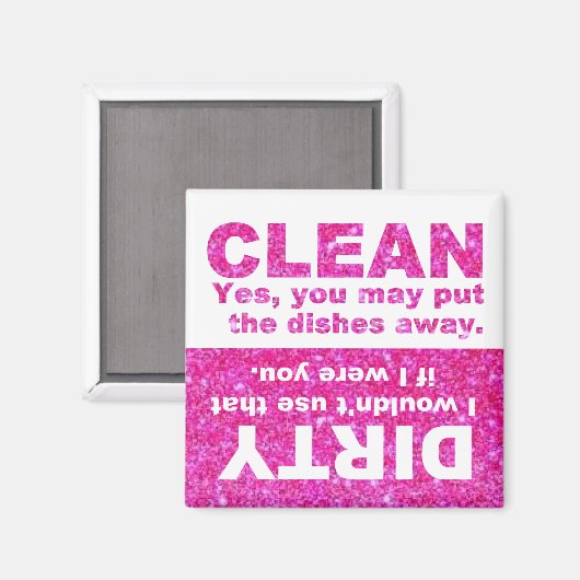 Rosa Glitzer Geschirrspülmaschine Magnet (Vorderseite/Rückseite)