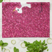 Rosa Glitzer Geschirrtuch (Gefaltet)