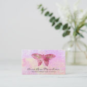 *~* Rosa Glitzer Gilde Pastel Fantasy Butterfly Visitenkarte (Stehend Vorderseite)