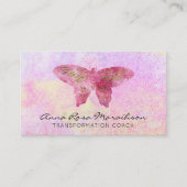 *~* Rosa Glitzer Gilde Pastel Fantasy Butterfly Visitenkarte (Vorderseite)