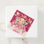 Rosa Glitzer GIrl's Baby Shower Wild Animals Geschenkanhänger (Beispiel)