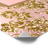 Rosa Glitzer Girl's Birthday Party Poster (Ecke)