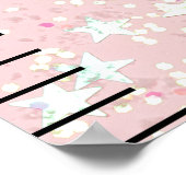 Rosa Glitzer Girls Personalisiert Wall Growth Char Poster (Ecke)