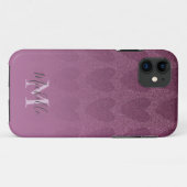Rosa Glitzer Girly Monogram Case-Mate iPhone Hülle (Rückseite (Horizontal))