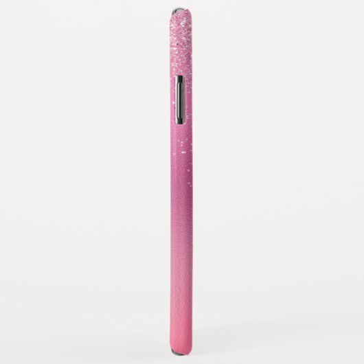 Rosa Glitzer Girly Sparkle Glitzer Monogram Case-Mate iPhone Hülle (Hinten/Rechts)