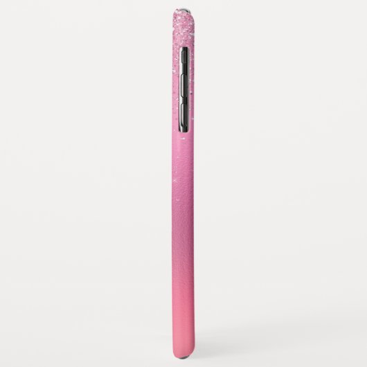 Rosa Glitzer Girly Sparkle Glitzer Monogram Case-Mate iPhone Hülle (Hinten/Links)