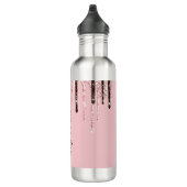 Rosa Glitzer Girly Sparky Personalisierter Name Edelstahlflasche (Rechts)