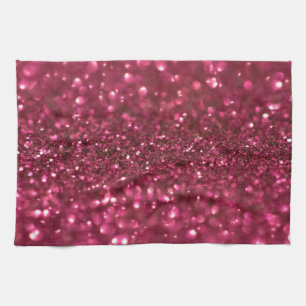 Rosa Glitzer Girly Trendy Texy Modern Hot Pink Geschirrtuch