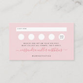 Rosa Glitzer Glam Beauty Ästhetik Loyalität & Loya Visitenkarte (Rückseite)