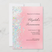 Rosa Glitzer Glam Bling Quinceanera Einladung (Vorderseite)