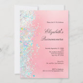 Rosa Glitzer Glam Bling Quinceanera Einladung (Vorderseite)