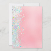 Rosa Glitzer Glam Bling Quinceanera Einladung (Rückseite)