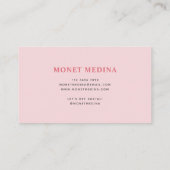 Rosa Glitzer Glam Hair & Makeup Visitenkarte (Rückseite)