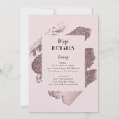 Rosa Glitzer Glam Junggeselinnen-Abschied Einladun Einladung (Rückseite)